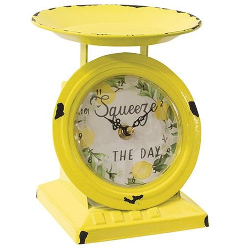 Vintage-Style Squeeze The Day Lemon Old Town Scale Clock