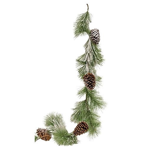 Snowy Long Needle Pine & Berry 5 Ft Faux Garland 