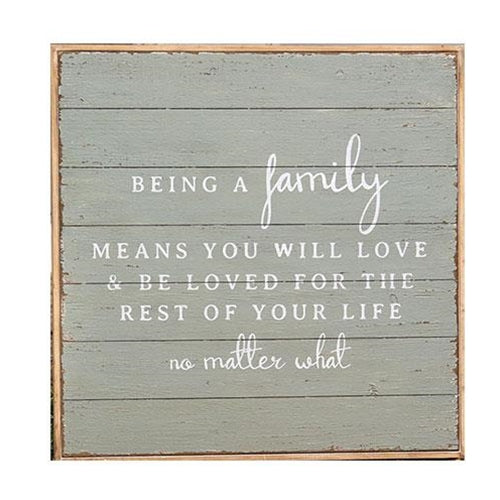 Being A Family Distressed Shiplap Sign 20" Square