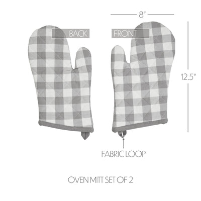 Set of 2 Annie Buffalo Check Grey Oven Mitts