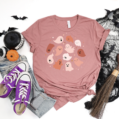 💙 Ghost Friends Circle Halloween T-Shirt