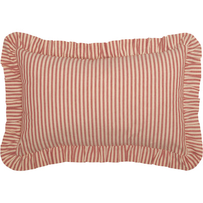 Sawyer Mill Red Ticking Stripe Fabric Pillow 14'' x 22''