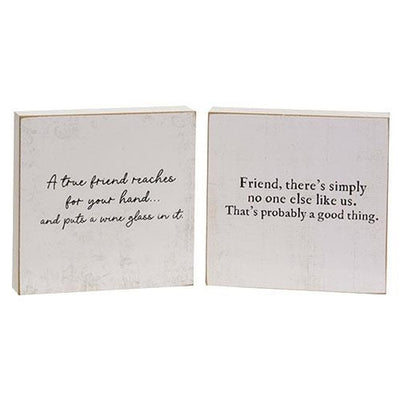 Set of 2 Weird and Crazy Mom 4" Square Block Signs