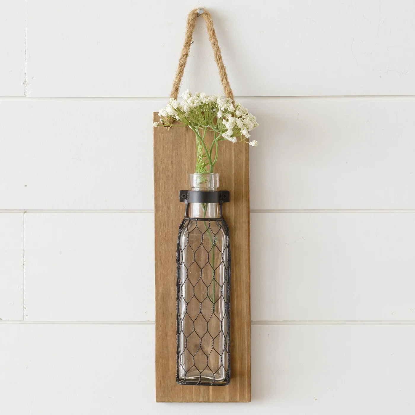 💙 Rustic Hanging Flower Vase On Wood