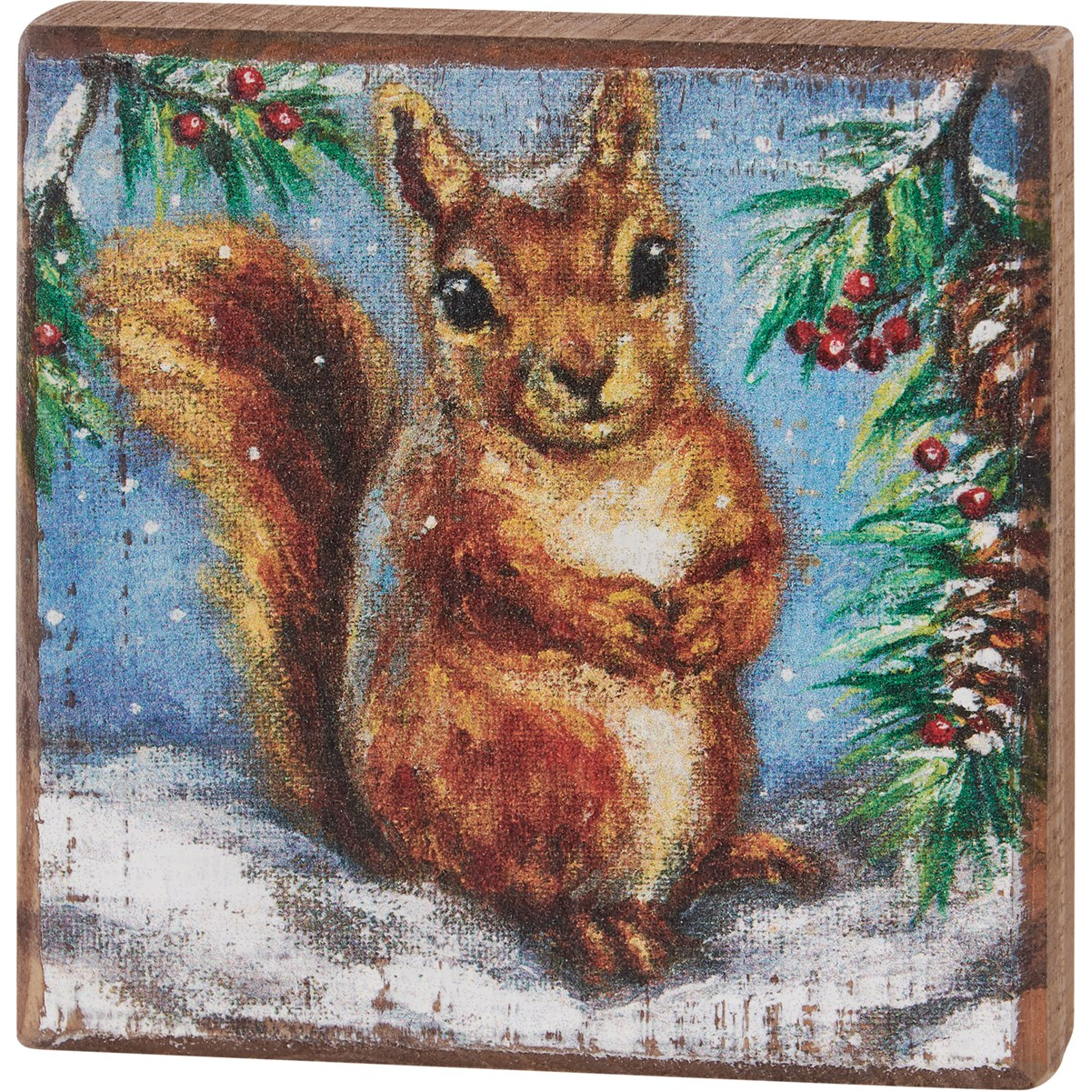 💙 Woodland Squirrel 4" Small Wooden Block Sign – Blueberry Lane Shop