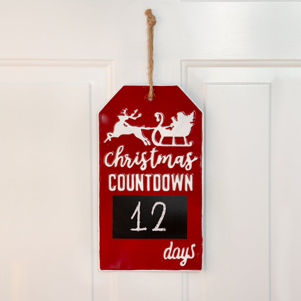 Surprise Me Sale 🤭 Christmas Countdown Metal Wall Sign with Chalkboard