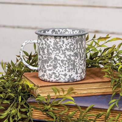 💙 Gray Splatter Enamelware Mug