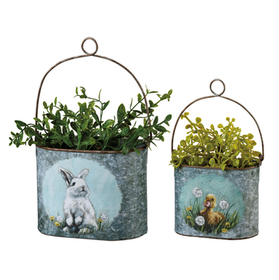 💙 Set of 2 Bunny and Chick Spring Bucket Set