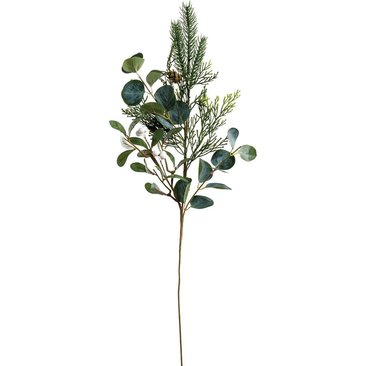 Mistletoe and Winter Leaves Mix 28" Faux Foliage Spray Blueberry Lane