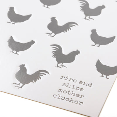 Rise and Shine Mother Clucker Rooster & Hen Set of 8 Note Card Set