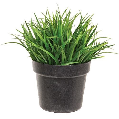 Mini Greenpoint Grasses in Black Pot Faux Plant