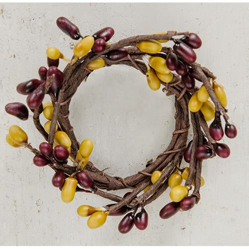 💙 Burgundy and Gold Mini Pip Berries 3.5" Ring