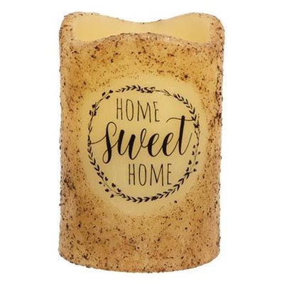 Surprise Me Sale 🤭 💙 Home Sweet Home Wreath 4.5" H Timer Pillar Candle