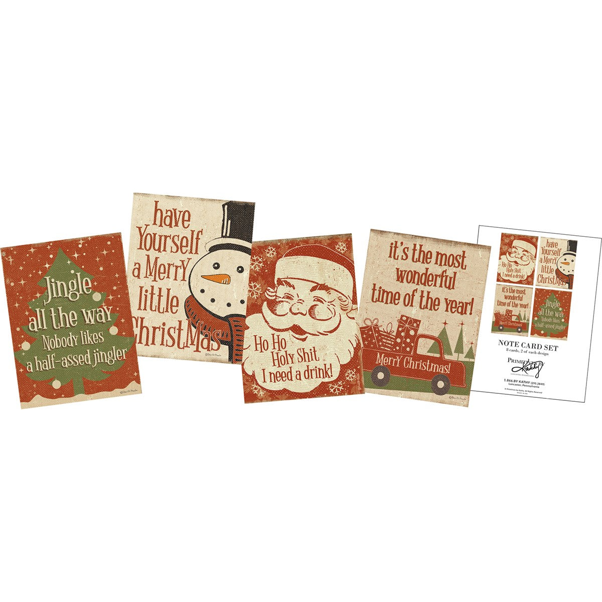 Surprise Me Sale 🤭 Retro Christmas Festive Note Cards Set of 8