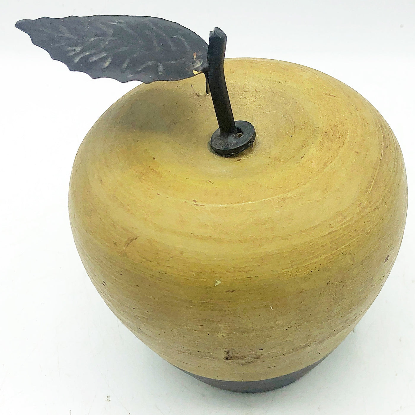 Rustic Two Toned Apple with Metal Leaf
