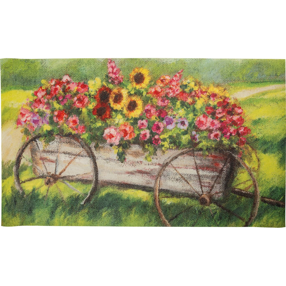 Surprise Me Sale 🤭 💙 Flower Filled Wagon 20" x 30" Rug