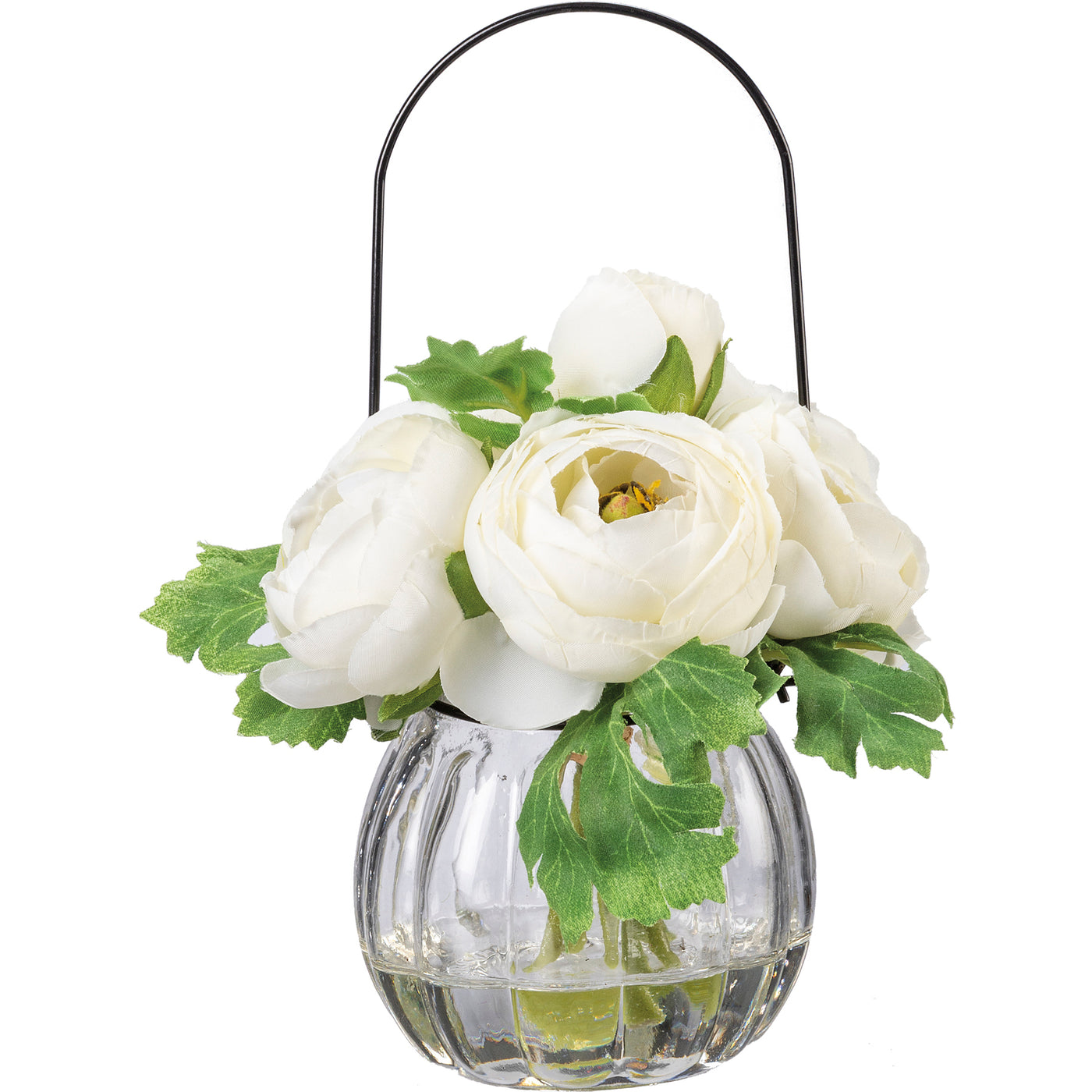 💙 White Ranunculus Faux Florals in a Vase