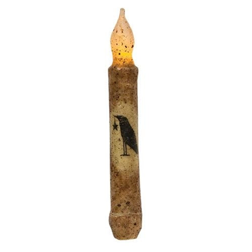Crow Burnt Mustard Timer LED Taper Candle