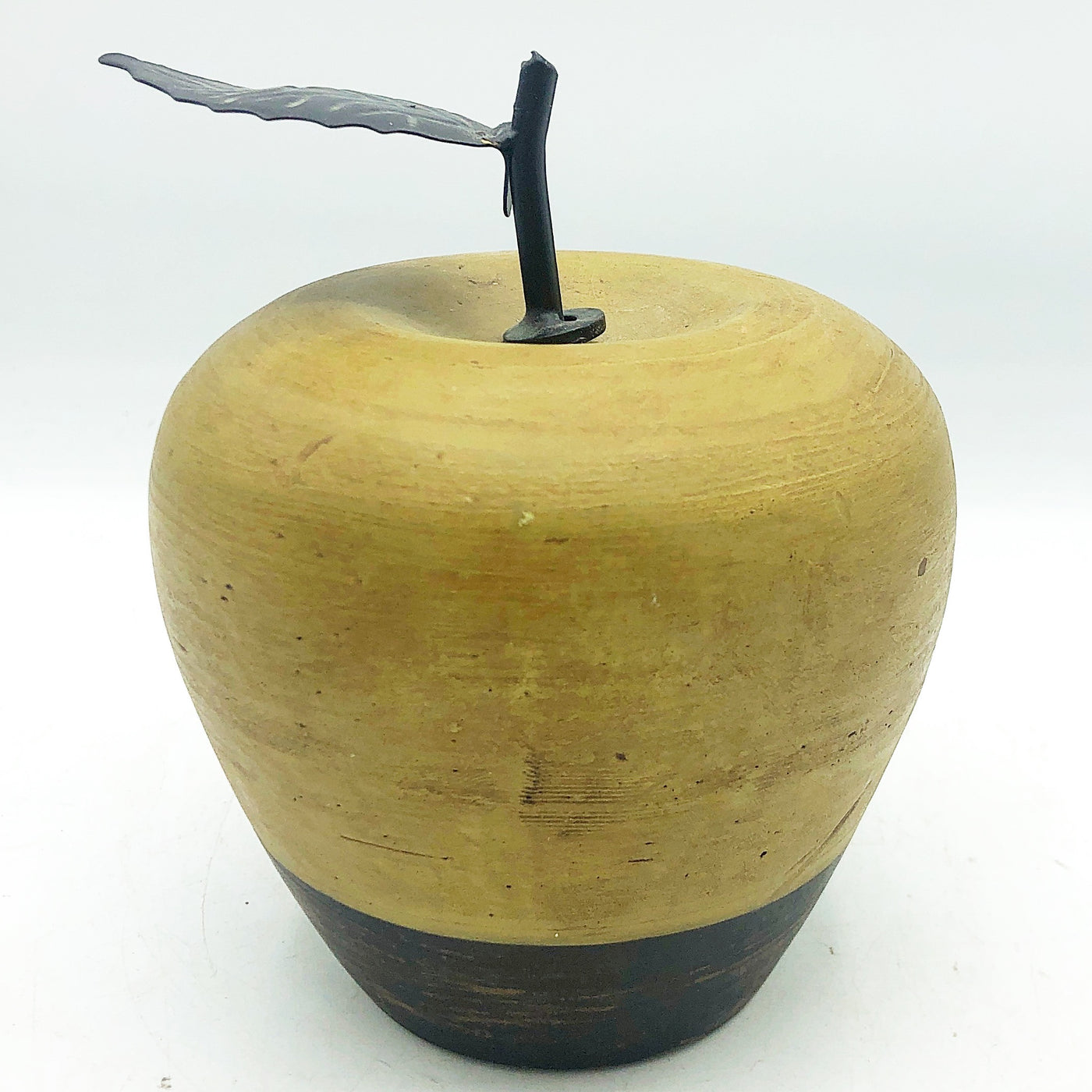 Rustic Two Toned Apple with Metal Leaf