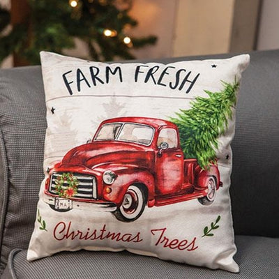 Farm Fresh Christmas Trees Truck 8" Small Pillow