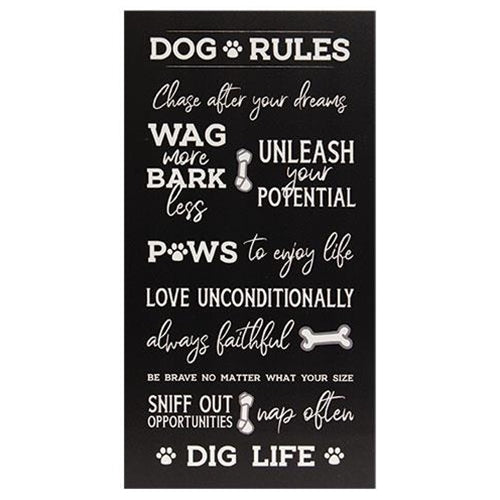 💙 Dog Rules 16" Wooden Sign