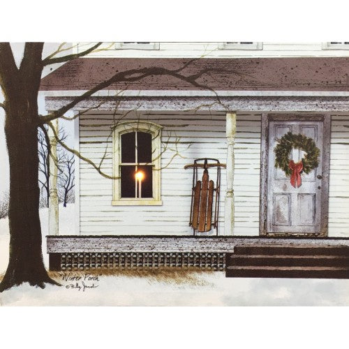 Billy Jacobs Winter Porch 8"x10" LED Lighted Canvas Print Blueberry Lane Shop