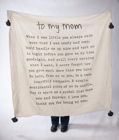 💙 To My Mom Poem Throw