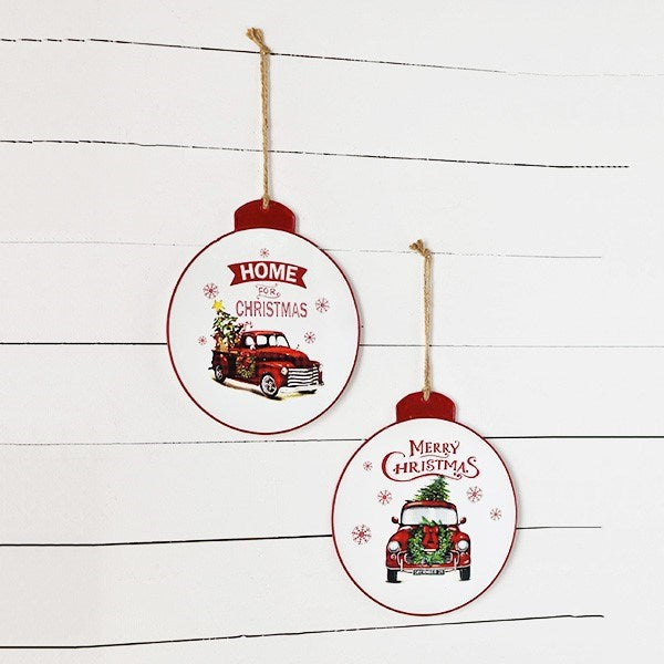 Surprise Me Sale 🤭 Set of 2 Christmas Ornament Shaped Truck Signs