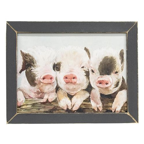 Three Little Piglets Framed Pig Print 13.5" x 17.5"