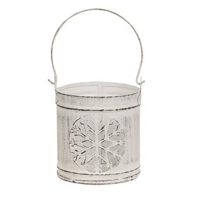 💙 Cottage Chic Metal Snowflake Votive Lantern