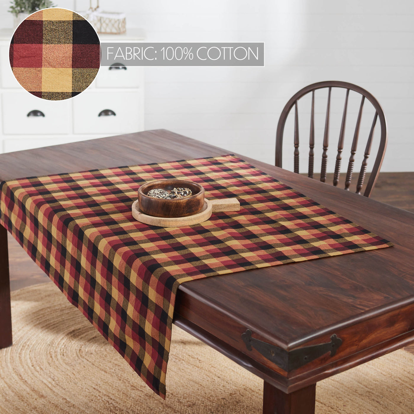 Heritage Farms Primitive Check 40" Square Table Topper