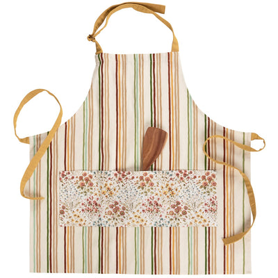Fall Wildflowers and Stripes Pocket Apron