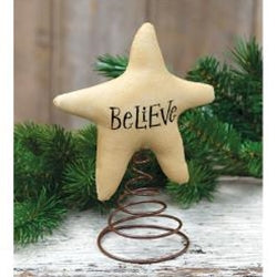 Believe Star Fabric Tree Topper