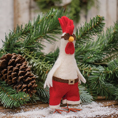 DAY 4 ✨ 25 Days of Ornaments ✨ Santa Chicken Christmas Felted Ornament