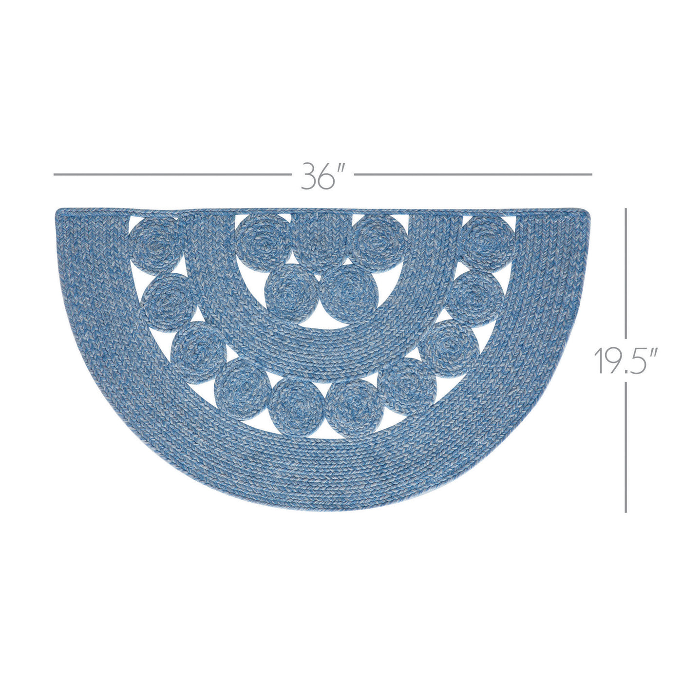 Celeste Blended Blue Indoor/Outdoor 36" Half Circle Rug