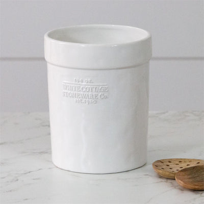 White Cottage Utensil Crock