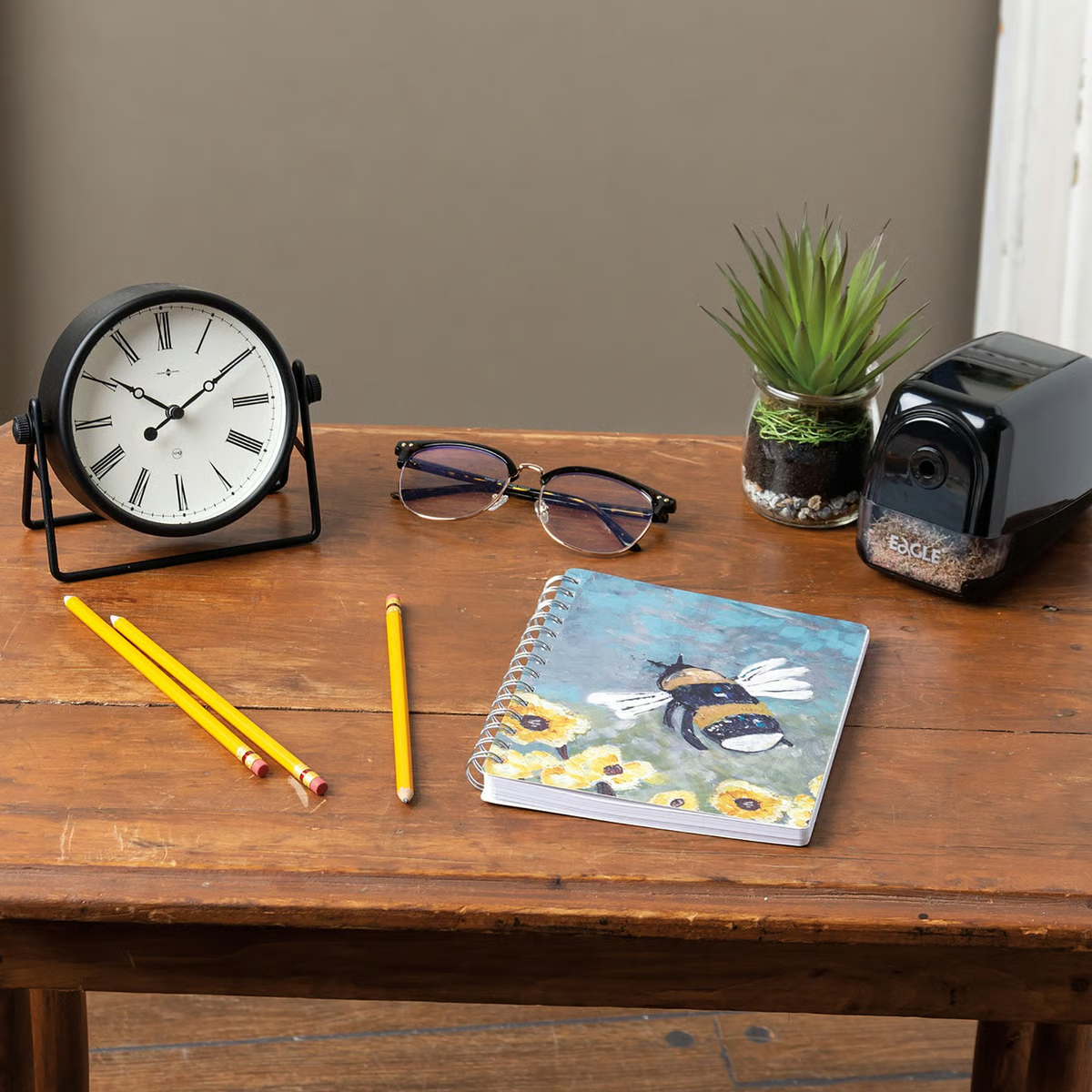 Bumblebee and Flowers Spiral Notebook