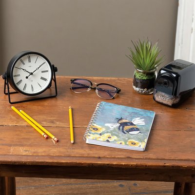 Bumblebee and Flowers Spiral Notebook