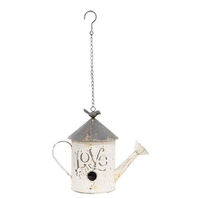 Distressed Love Watering Can Bird House