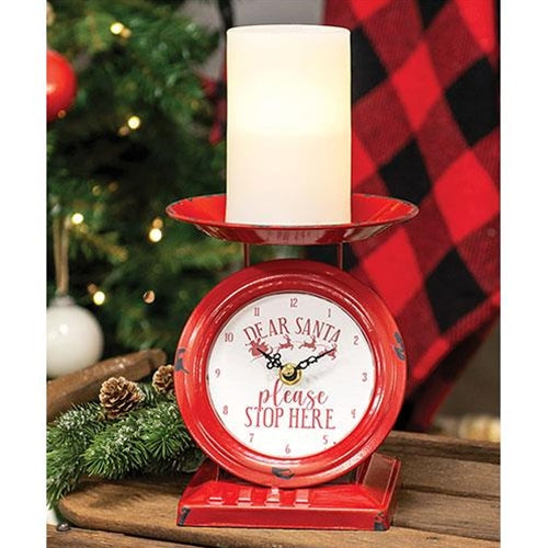 Vintage-Style Dear Santa Old Town Scale Clock