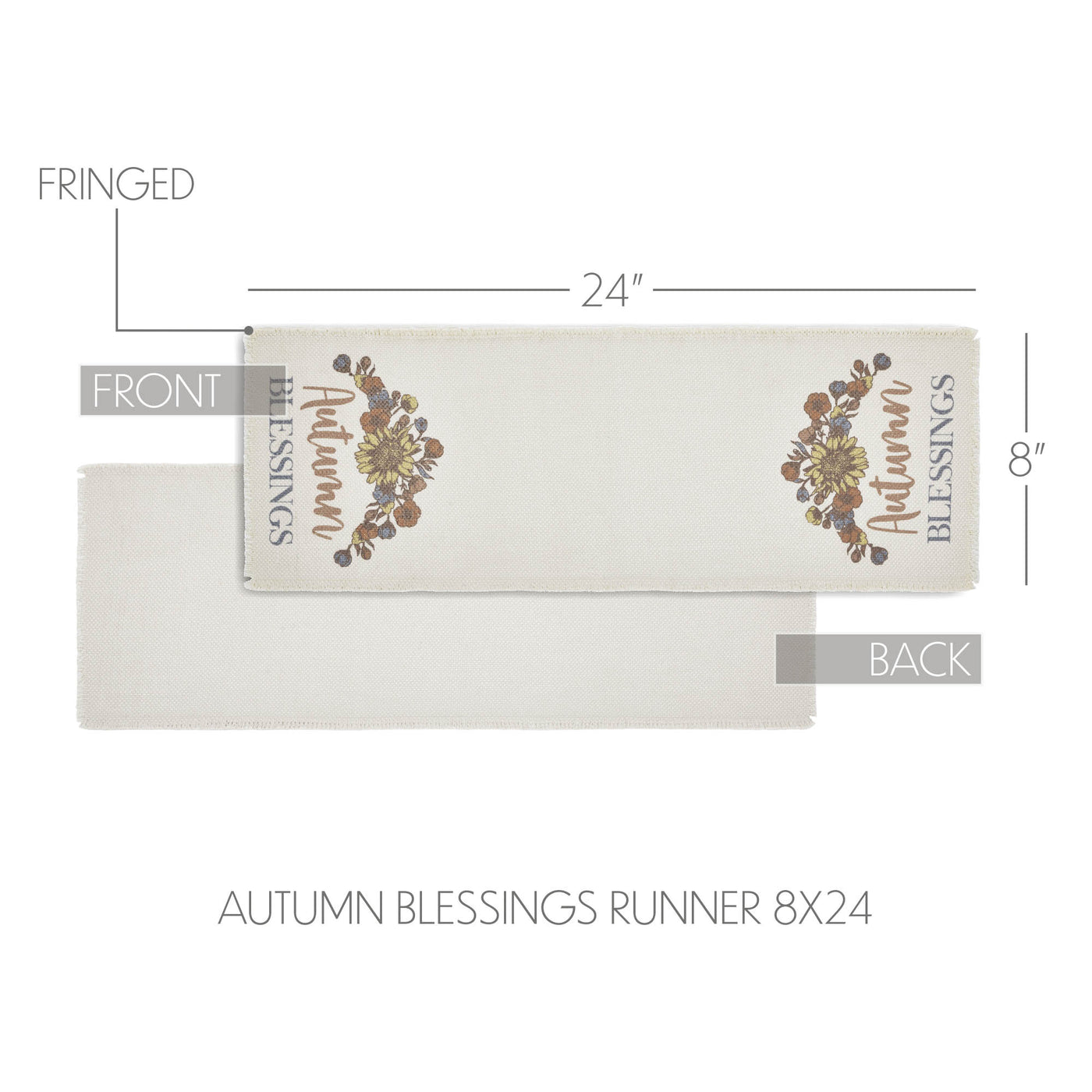 Bountifall Autumn Blessings 24" Table Runner