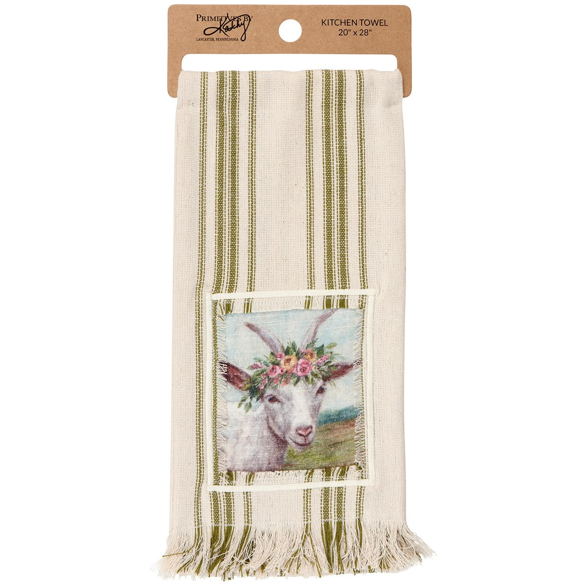 Floral Crown Goat Kitchen Towel