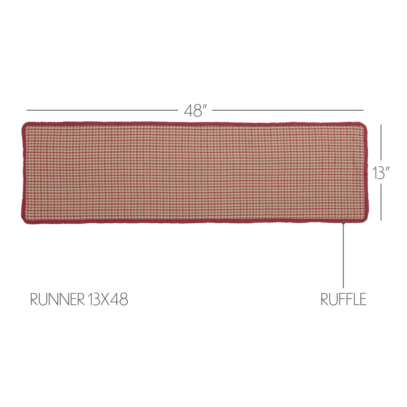 Jonathan Plaid Ruffled Table Runner 13" x 48"