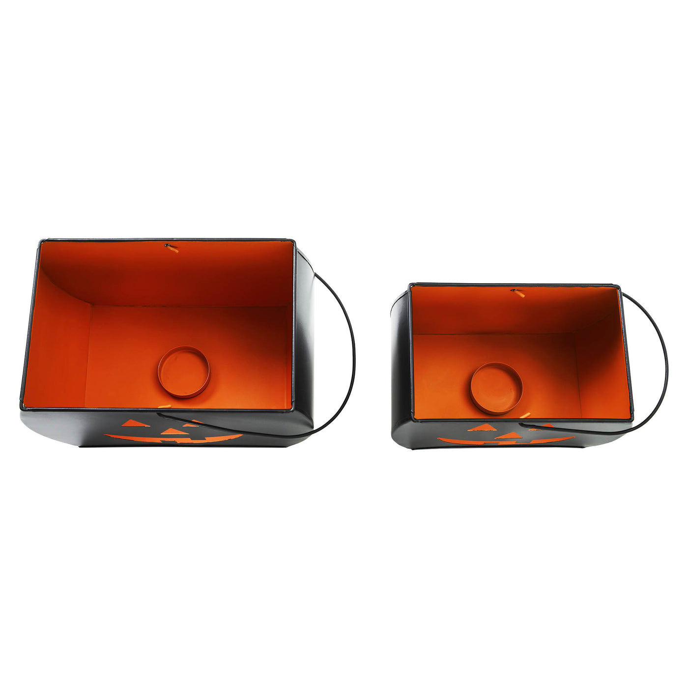 Trick or Treat Jack O' Lantern Tealight Holders Set of 2