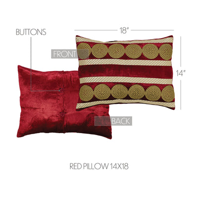 Memories Red and Gold Swirls 14" x 18" Christmas Pillow