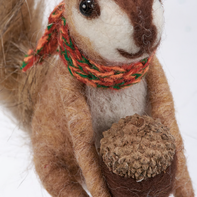 DAY 2 ✨ 14 Days of Felted Cheer ✨ Squirrel With Scarf Felt Critter