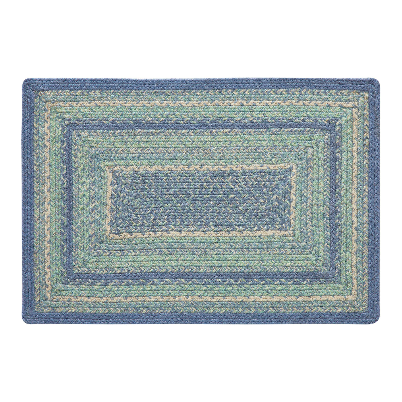 Jolie Jute Blue Shades Rectangular Rug With Pad 20" x 30"