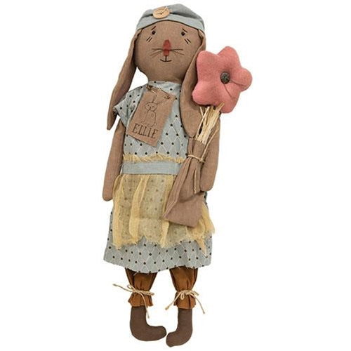Ellie Flop Eared Bunny Fabric Doll with Flower