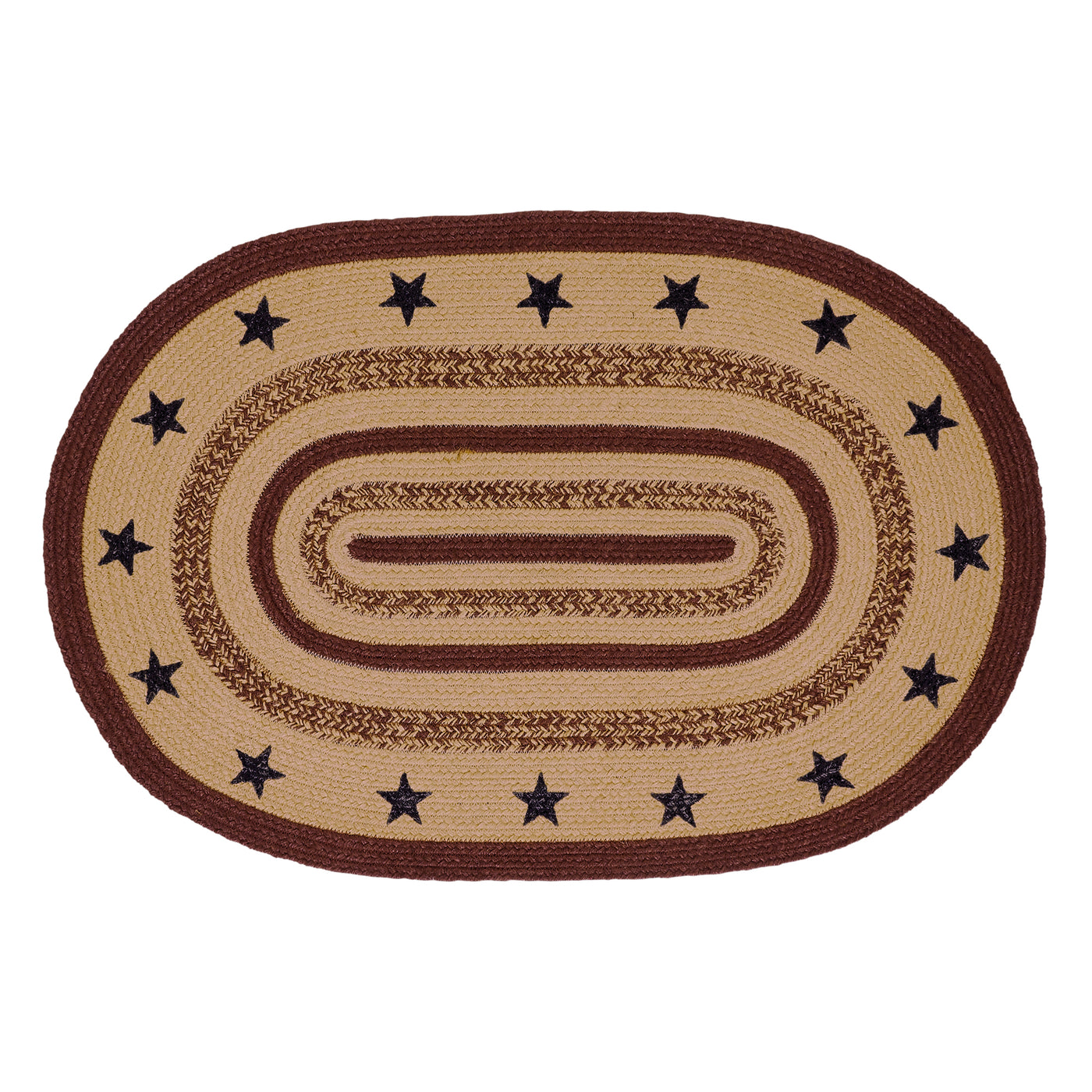 Americana Potomac With Stencil Stars Jute 36" Oval Rug