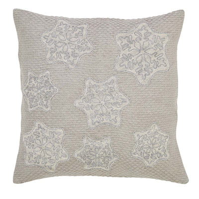 Snowflake Ash Grey Throw Pillow 16"